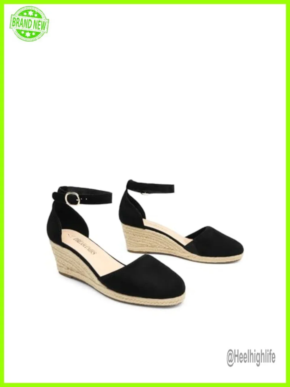 Espadrilles Platform Wedge Sandals with Ankle Strap Faux Suede Closed Toe